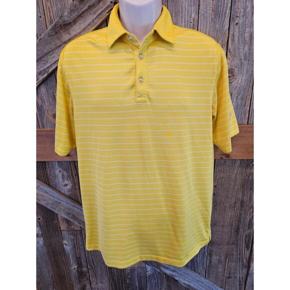 Callaway opti dri yellow perforated performance polo high visibility golf M EUC - Picture 1 of 7